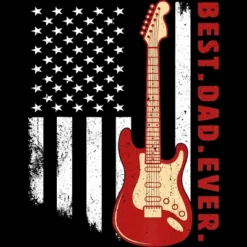 Men's Design By Humans Best Dad Ever Guitar And Flag By MINHMINH Tank Top