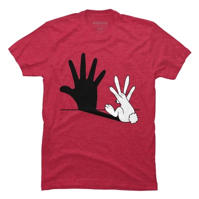 Men's Design By Humans Rabbit Hand Shadow By Mobii T-Shirt 4 Men's Design By Humans Rabbit Hand Shadow By Mobii T-Shirt - Image 4