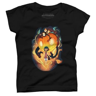 Girl's Design By Humans Halloween Spirit By AshenWorks T-Shirt 2 Girl's Design By Humans Halloween Spirit By AshenWorks T-Shirt - Image 2