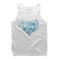 Men's Design By Humans Sea. Heart Of The Shells. By Katyau Tank Top -Design By Humans GUEST 63a45fc5 30d7 4bd7 8f74 da00621e6a9c