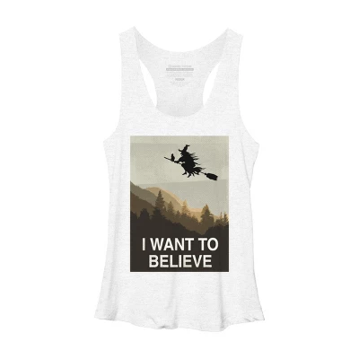 Women's Design By Humans Halloween: I Want To Believe By RedCowTees Racerback Tank Top 3 Women's Design By Humans Halloween: I Want To Believe By RedCowTees Racerback Tank Top - Image 3