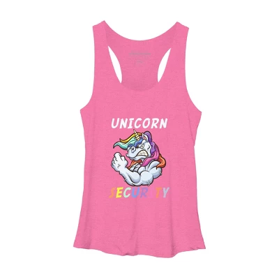 Women's Design By Humans Halloween Dad Mom Daughter Adult Costume - Unicorn Security By MINHMINH Racerback Tank Top 3 Women's Design By Humans Halloween Dad Mom Daughter Adult Costume - Unicorn Security By MINHMINH Racerback Tank Top - Image 3