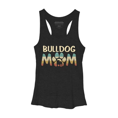 Women's Design By Humans Retro Bulldog Mom Paw Print By Clickbong Racerback Tank Top 2 Women's Design By Humans Retro Bulldog Mom Paw Print By Clickbong Racerback Tank Top - Image 2