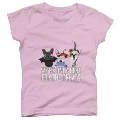 Girl's Design By Humans Dog Halloween - We're Only Here For The Treats By PedigreePrints T-Shirt -Design By Humans GUEST 6598671d 875e 4e88 b3ac 8bf2d3a87aad
