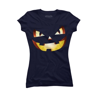 Junior's Design By Humans Halloween Pumpkin Evil Smiley Face By Artdim T-Shirt 3 Junior's Design By Humans Halloween Pumpkin Evil Smiley Face By Artdim T-Shirt - Image 3