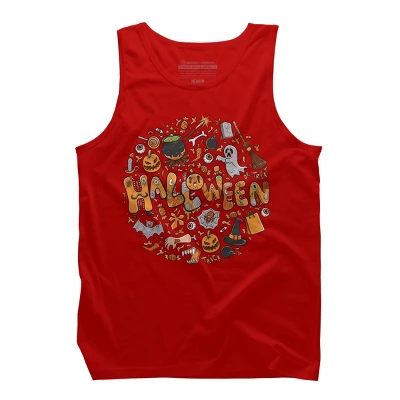 Men's Design By Humans Happy Halloween Greeting Holiday Illustration By Ghinan Tank Top 4 Men's Design By Humans Happy Halloween Greeting Holiday Illustration By Ghinan Tank Top - Image 4