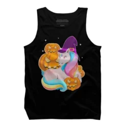 Men's Design By Humans Cute Unicorn With Jack O Lantern Halloween T Shirt By Thebeardstudio Tank Top -Design By Humans GUEST 66690cb9 2c70 40a5 a052 d3bbb467f274