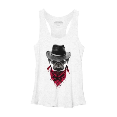 Women's Design By Humans Cowboy Pug By Clingcling Racerback Tank Top 5 Women's Design By Humans Cowboy Pug By Clingcling Racerback Tank Top - Image 5