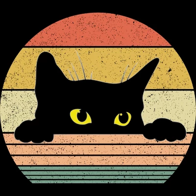 Junior's Design By Humans Cat Tee Retro Style By MeowShop T-Shirt 1 Junior's Design By Humans Cat Tee Retro Style By MeowShop T-Shirt