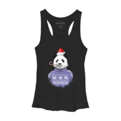 Women's Design By Humans Christmas Panda By NikKor Racerback Tank Top -Design By Humans GUEST 6868c679 8272 46ad 8863 e0ef7f982daa