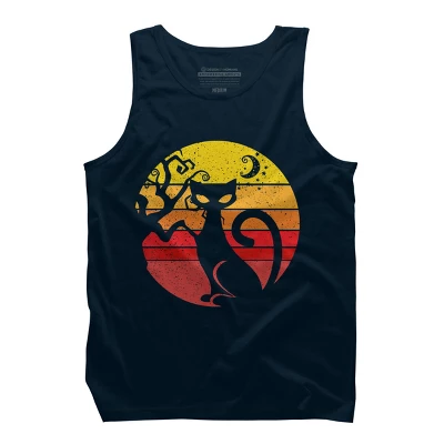 Men's Design By Humans Black Cat Halloween Costume Scary Vintage Cats By TaiHan Tank Top 5 Men's Design By Humans Black Cat Halloween Costume Scary Vintage Cats By TaiHan Tank Top - Image 5