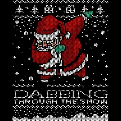Junior's Design By Humans Dabbing Through The Snow Santa Shirt Ugly Christmas Sweater By Vomaria T-Shirt 1 Junior's Design By Humans Dabbing Through The Snow Santa Shirt Ugly Christmas Sweater By Vomaria T-Shirt