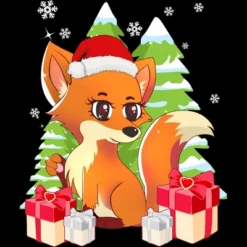 Men's Design By Humans Fox Santa Hat Christmas T Shirt By Thebeardstudio Tank Top