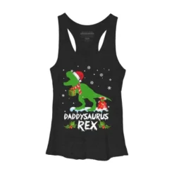 Women's Design By Humans Daddysaurus Christmas By NekoShop Racerback Tank Top -Design By Humans GUEST 69e188de 507a 4301 a631 29ce507fffcb