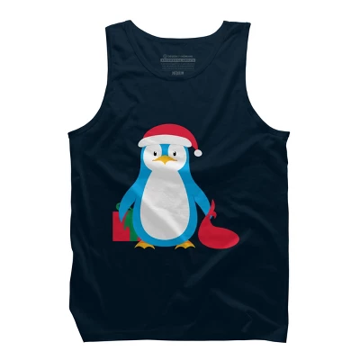 Men's Design By Humans Christmas Penguin By Moredesignsplease Tank Top 4 Men's Design By Humans Christmas Penguin By Moredesignsplease Tank Top - Image 4