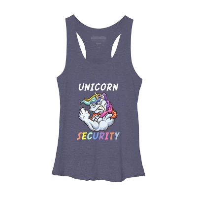 Women's Design By Humans Halloween Dad Mom Daughter Adult Costume - Unicorn Security By MINHMINH Racerback Tank Top 4 Women's Design By Humans Halloween Dad Mom Daughter Adult Costume - Unicorn Security By MINHMINH Racerback Tank Top - Image 4