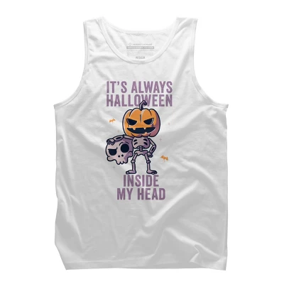 Men's Design By Humans It's Always Halloween Inside My Head Funny Cute Spooky By EduEly Tank Top 7 Men's Design By Humans It's Always Halloween Inside My Head Funny Cute Spooky By EduEly Tank Top - Image 7