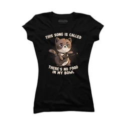 Junior's Design By Humans Cat Song By EduEly T-Shirt -Design By Humans GUEST 70273330 1e5e 43ac b323 86803b5fefae