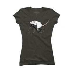 Junior's Design By Humans Cycling Rat By TeaandInk T-Shirt -Design By Humans GUEST 719470c5 6ecb 44a4 bcaf c05557844989