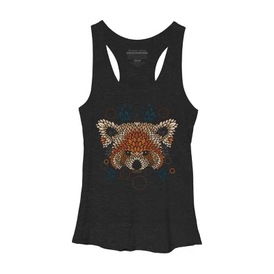 Women's Design By Humans Red Panda Face By LetterQ Racerback Tank Top 3 Women's Design By Humans Red Panda Face By LetterQ Racerback Tank Top - Image 3