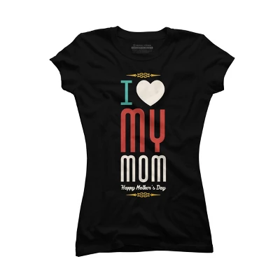 Junior's Design By Humans Mother's Day I Love My Mom By Tmsarts T-Shirt 2 Junior's Design By Humans Mother's Day I Love My Mom By Tmsarts T-Shirt - Image 2