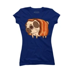 Junior's Design By Humans Puglie Bacon Strip By Puglie T-Shirt -Design By Humans GUEST 74a5fac3 d084 4005 af0e b160eeebe2a3