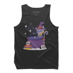 Men's Design By Humans Halloween Kitty Cauldron By Machmigo Tank Top -Design By Humans GUEST 7582afd2 e382 4c9b a3e0 26e7cbd33759