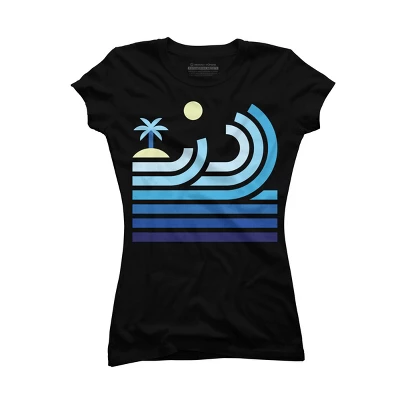 Junior's Design By Humans Cool Waves On A Lonely Beach By Quilimo T-Shirt 2 Junior's Design By Humans Cool Waves On A Lonely Beach By Quilimo T-Shirt - Image 2