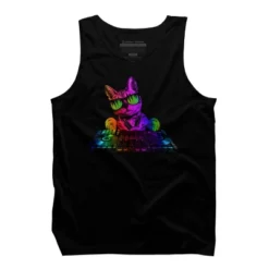 Men's Design By Humans Cool Cat DJ By Clingcling Tank Top -Design By Humans GUEST 75c9020a 47be 4923 82dd 7f82f98eb770