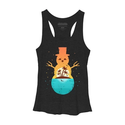 Women's Design By Humans Christmas In July Snowman Sunset By Destiny29 Racerback Tank Top 3 Women's Design By Humans Christmas In July Snowman Sunset By Destiny29 Racerback Tank Top - Image 3