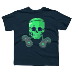 Boy's Design By Humans Halloween Skeleton Skull Crossbones Video Gamer By TaiHan T-Shirt -Design By Humans GUEST 78779195 9308 4c09 bd33 486c85c2338f