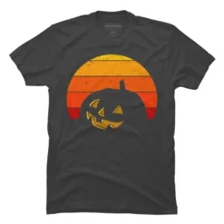 Men's Design By Humans Vintage Retro Sunset Halloween Pumpkin I By Lemonpepper T-Shirt -Design By Humans GUEST 78bb242b 639c 452f 8a4d d72755229875