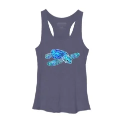 Women's Design By Humans Blue And Green Watercolor Sea Turtle By Maryedenoa Racerback Tank Top -Design By Humans GUEST 78c5e317 2f5c 4be2 8c41 51395e693f6a
