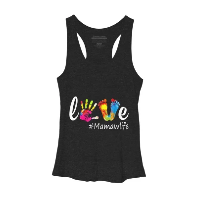 Women's Design By Humans Love Hands And Feet #Mamawlife By Chos Racerback Tank Top 2 Women's Design By Humans Love Hands And Feet #Mamawlife By Chos Racerback Tank Top - Image 2