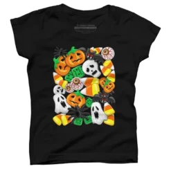 Girl's Design By Humans Halloween Spooky Candies Party By BluedarkArt T-Shirt -Design By Humans GUEST 7a41c968 3ff6 4351 9812 a506a1909f58