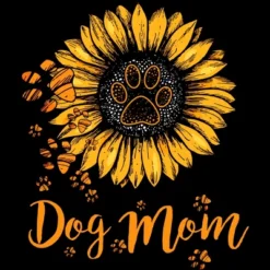Men's Design By Humans Mother's Day Dog Mom Sunflower Paw By Dodorindesign Tank Top