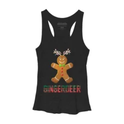 Women's Design By Humans Gingerbread Reindeer Matching Family Group Christmas Pajama By Forever9 Racerback Tank Top -Design By Humans GUEST 7af968b7 f2a0 4f7a ba07 fbdf5a4cb6ef