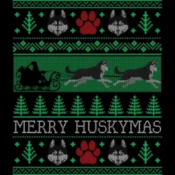 Men's Design By Humans Christmas Siberian Husky Dog Funny Husky Ugly Christmas Sweater By Pahari Tank Top