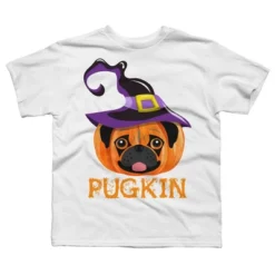 Boy's Design By Humans Pugkin Pumpin Halloween By Trantanphat95 T-Shirt -Design By Humans GUEST 7b97d3ff 259d 486a 9097 6e157c13dd1d