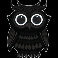Junior's Design By Humans Black Owl By Adamzworld T-Shirt