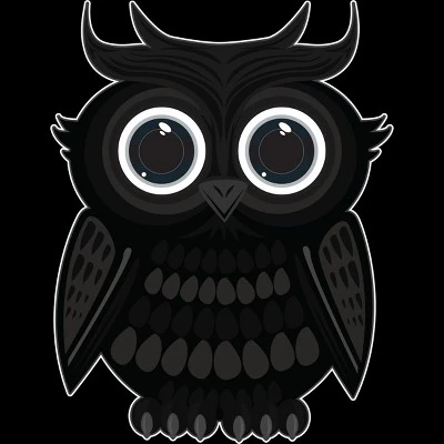 Junior's Design By Humans Black Owl By Adamzworld T-Shirt 1 Junior's Design By Humans Black Owl By Adamzworld T-Shirt