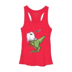 Women's Design By Humans Halloween Ghost Dinosaur By Whynot007 Racerback Tank Top -Design By Humans GUEST 7bd98df9 f30f 457a bf8a f6d602209656