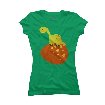 Junior's Design By Humans Happy Cute Dino By Parjono T-Shirt 9 Junior's Design By Humans Happy Cute Dino By Parjono T-Shirt - Image 9