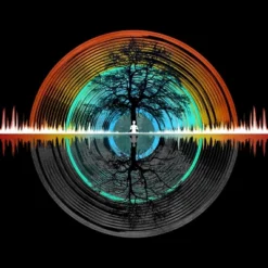 Women's Design By Humans Color Nature Sounds Night Oak Tree By Maryedenoa Racerback Tank Top