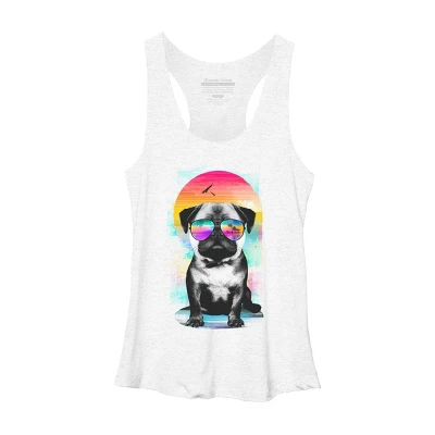 Women's Design By Humans Summer Pug By Clingcling Racerback Tank Top 6 Women's Design By Humans Summer Pug By Clingcling Racerback Tank Top - Image 6