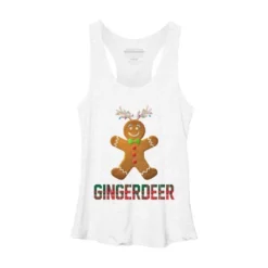 Women's Design By Humans Gingerbread Reindeer Matching Family Group Christmas Pajama By Forever9 Racerback Tank Top -Design By Humans GUEST 815a23af 3cb9 4fa2 a603 397626b177af