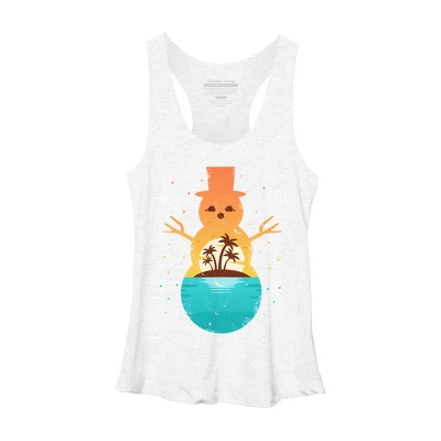 Women's Design By Humans Christmas In July Snowman Sunset By Destiny29 Racerback Tank Top 5 Women's Design By Humans Christmas In July Snowman Sunset By Destiny29 Racerback Tank Top - Image 5