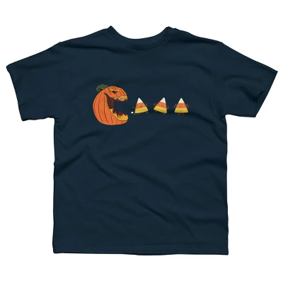 Boy's Design By Humans Halloween Gamer Pumpkin Eating Candy Corn By Rawresh6 T-Shirt 6 Boy's Design By Humans Halloween Gamer Pumpkin Eating Candy Corn By Rawresh6 T-Shirt - Image 6