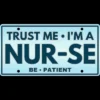 Women's Design By Humans Trust Me I'm A Nur-se License Plate By Punsalan Racerback Tank Top