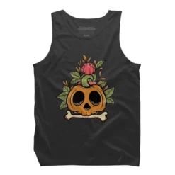 Men's Design By Humans Halloween With Rose Illustration By Rukurustudio Tank Top -Design By Humans GUEST 82f8d9be b329 440c ba6b 4a240d327f88